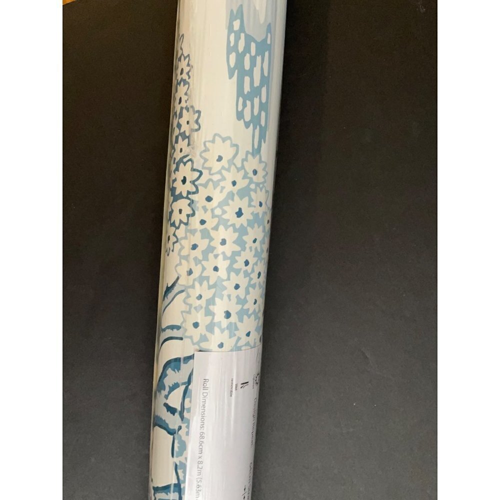 Anthropologie Joy De Vie Blue Toile Wallpaper NEW Roll - Picture 5 of 11